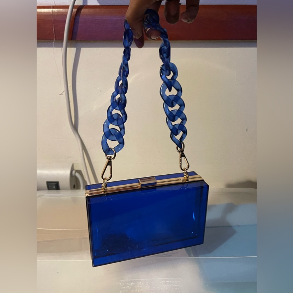 Blue clear handbag
